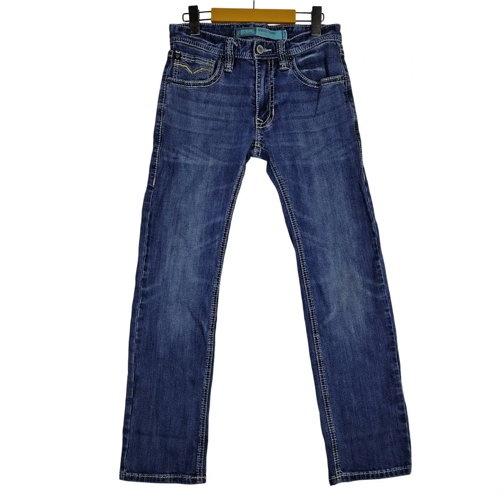 Rock and Roll Denim Revolver Straight Slim Leg Blue Jeans 29x30 Mens